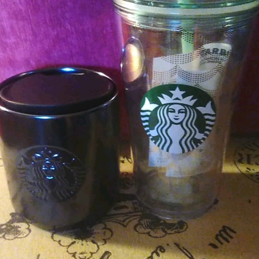 Starbucks chrome mug & tumbler